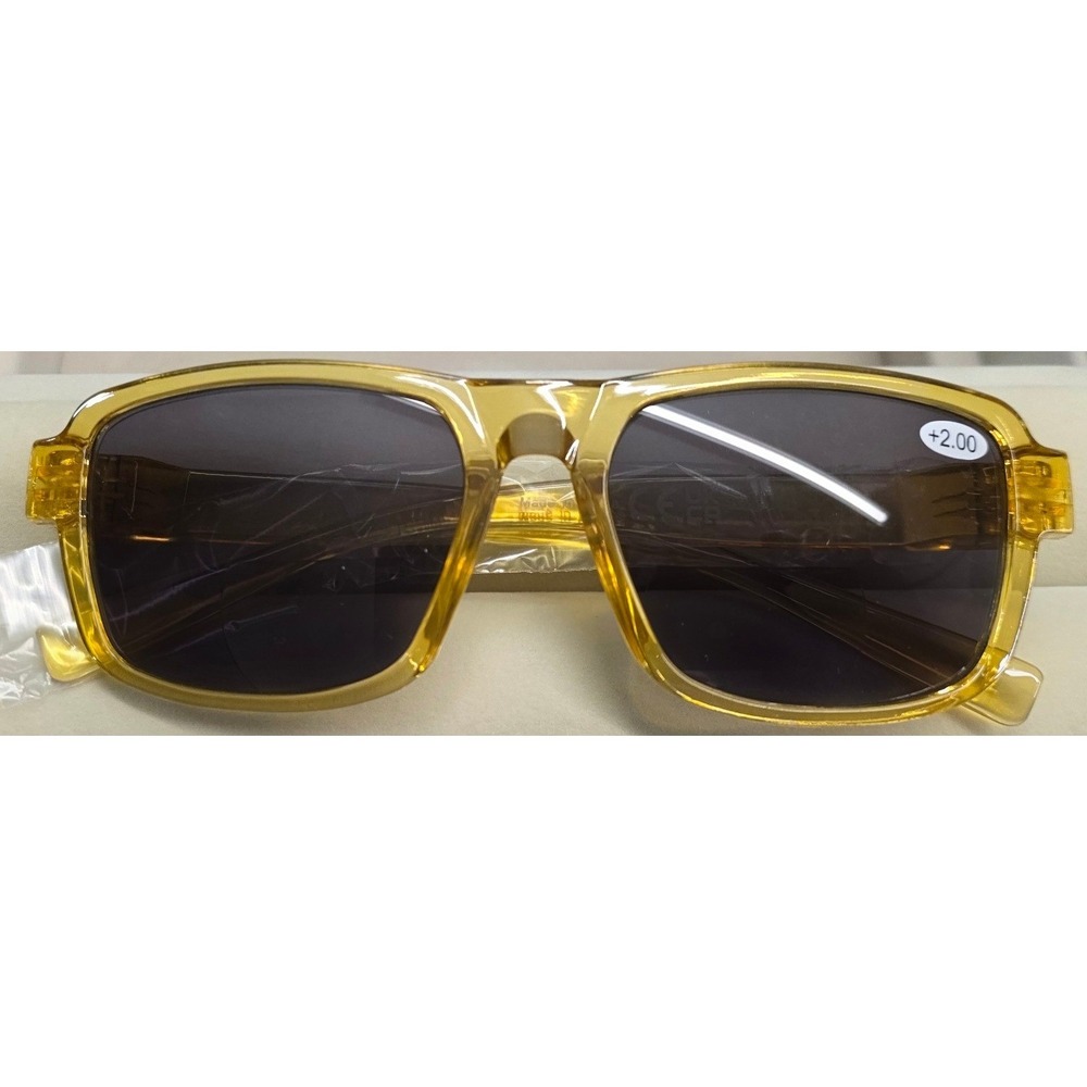 New Bifocal Reading Readers Lenses +2.00 Sun Glasses UV400 Sunglasses Yellow